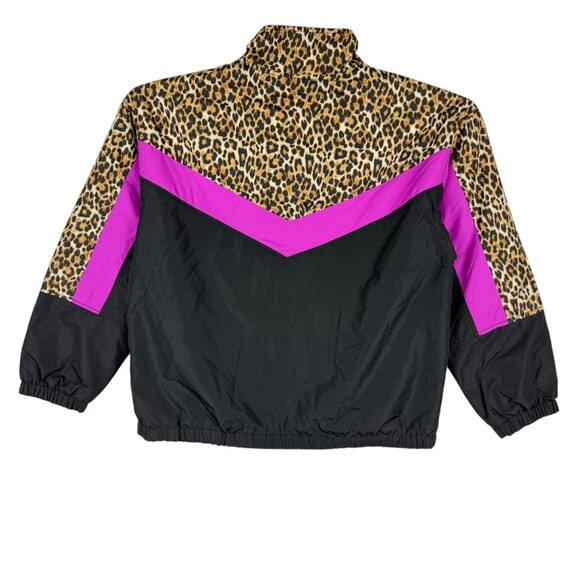 American Eagle Women's Lined Leopard Print Black Windbreaker Jacket Size XL NWOT - Picture 2 of 10